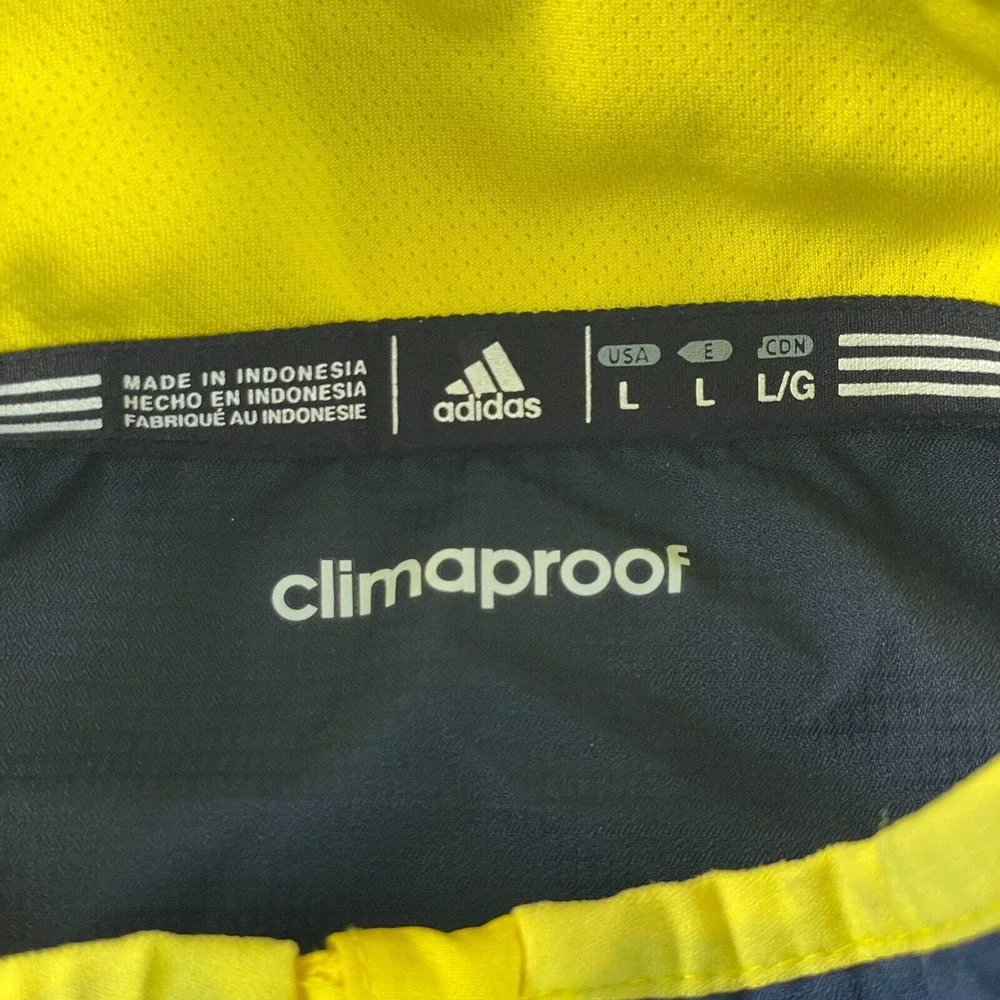 Adidas Michigan Wolverines Windbreaker Men Large‎ Blue Center Logo Climaproof